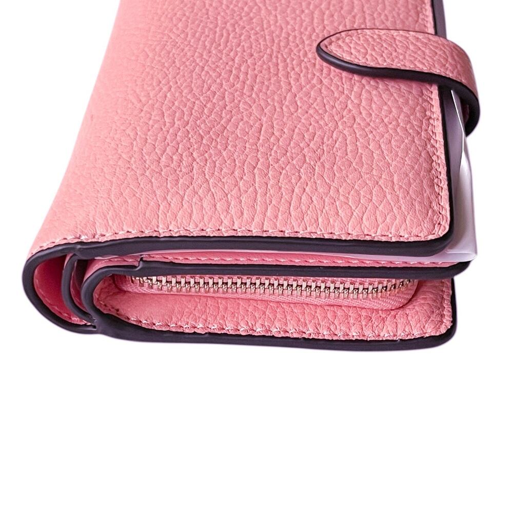 Kate Spade Leila Medium Compact Bifold Wallet Pebbled Leather Peachy Rose - Picture 7 of 12